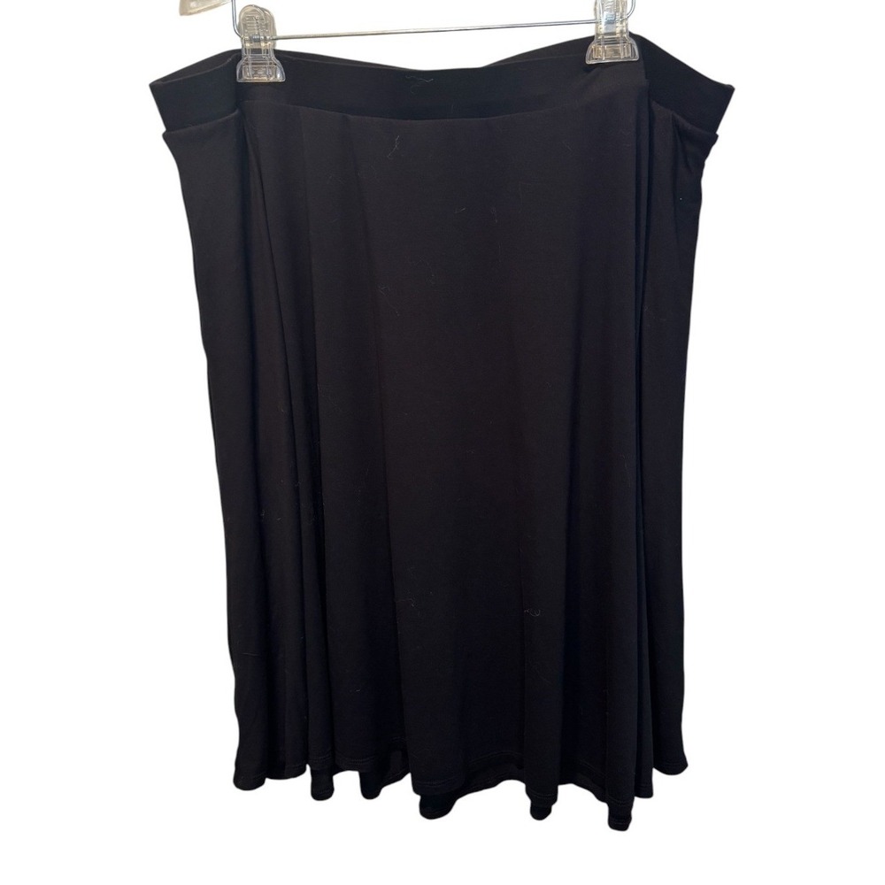 ModCloth Womens Black A-Line Rayon Blend Skirt 3X Minimalist Capsule Classic